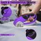 Cordless Electric Scissors, Cardboard Cutter with Replacement Self-Sharpening Cutter Blade and Safety Lock, Rotary Cutter with LED Light for Fabric, Carpet, Leather or Plastic, Purple
